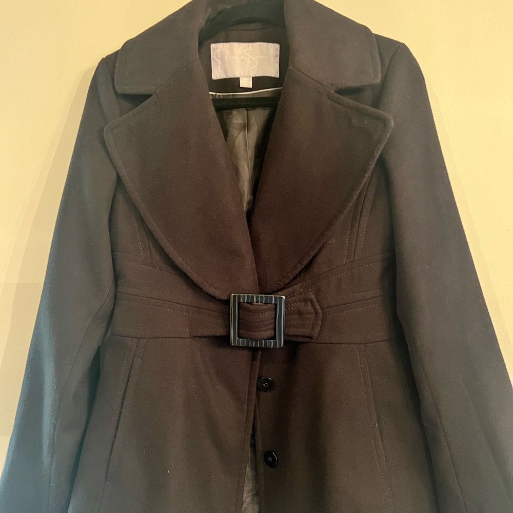 Jessica Simpson Black Belted Trench Coat
